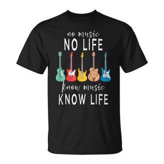 No Music No Life Know Music Know Life クールミュージシャンギター Tシャツ - Kawaiitshirt