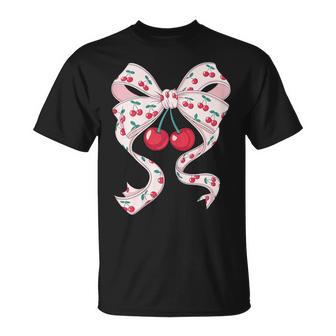 Noeud Rose Coquette Avec Cerises Jolie Coquette T-Shirt - Cadeauxyz