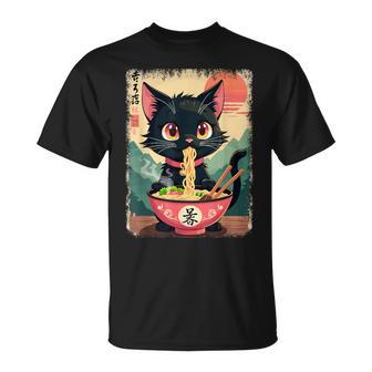 Nouilles Ramen Pour Chat Kawaii Japonais Et Chat Manga T-Shirt - Cadeauxyz