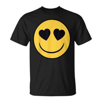 Offizielles Emoji-Retro-Herzaugen Gelbes Lächeln T-Shirt - Seseable