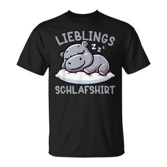 Offizielleschlaf Nilpferd Lustiges Pyjama Chillen T-Shirt - Seseable