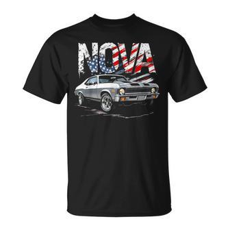 Old School Classic 1970 70 Nova Ss American Flag Muscle Car T-Shirt - Thegiftio UK