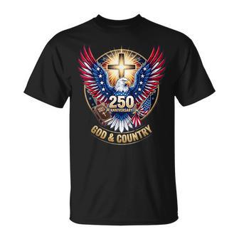 One Nation Under God America 250 Anniversary Eagle Christian T-Shirt - Monsterry
