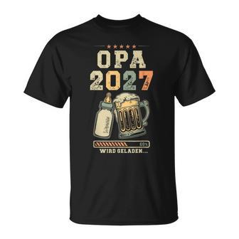 Opa 2027 Loading Babyflasche Ladebalken Werdender Opa T-Shirt - Geschenkecke