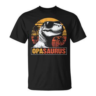 Opasaurus T Rex Dinosaur Opa Vintage Fathers Day T-Shirt - Thegiftio UK
