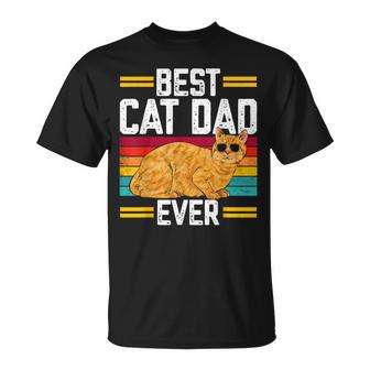 Orange Cat Best Cat Dad Ever Orange Tabby Cat T-Shirt | Seseable UK