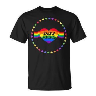 Orgullo Corazón Arco Iris Bandera Circulo Gaymer Gay Gamer Camiseta unisex - Regaloses