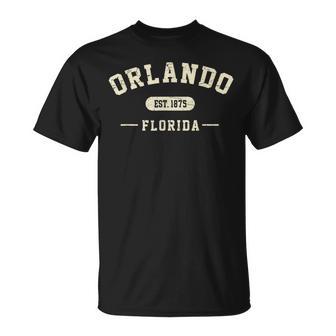 Orlando Florida Est 1875 Vintage Retro Athletic Style T-Shirt - Thegiftio UK