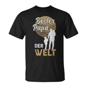 Papa 2 Kinder Bester Papa Der Welt Papaatertag T-Shirt - Seseable