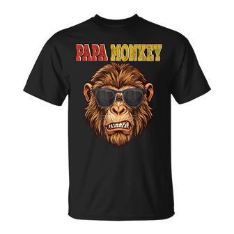 Papa Costume Monkey Sunglasses Father's Day Family T-Shirt - Monsterry