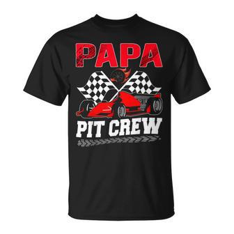 Papa Pit Crew Racing Family Race Car Birthday Boy T-Shirt - Monsterry