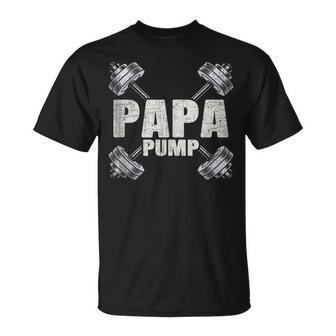 Papa Pump Fathers Day Workout Dad T-Shirt - Monsterry DE