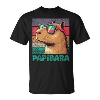 Papibaraatertag Bester Papa Capybara T-Shirt - Seseable