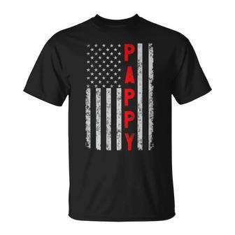 Pappy Patriotic Fathers Day Vintage American Flag T-Shirt - Thegiftio