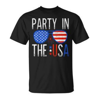 Party In Usa 4Th July Patriotic Sunglass American Usa For Men T-Shirt - Monsterry