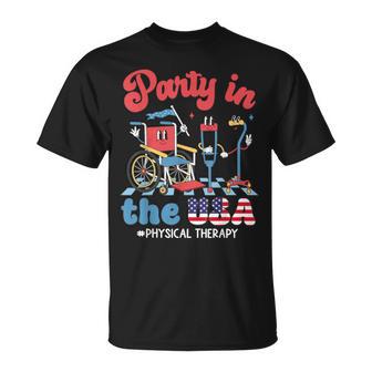 Party In The Usa Physical Therapy Pt Therapist 4Th Of July T-Shirt - Thegiftio UK