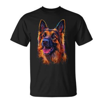 Pastor Alemán Motivo Perro Ilustración Mascota Pastor Alemán Camiseta unisex - Regaloses