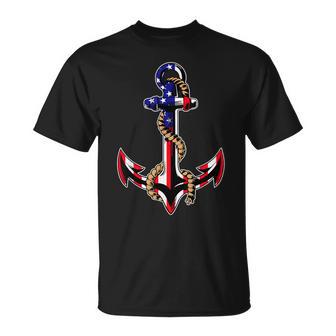 Patriotic Anchor American Flag Memorial Day 4Th July T-Shirt - Thegiftio UK