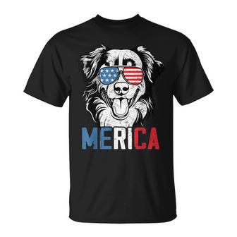 Patriotic Australian Shepherd Dog Merica 4Th Of July T-Shirt - Thegiftio UK