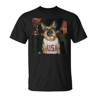 Patriotic German Shepherd Dog Smoking 4Th July 250 Years T-Shirt - Monsterry UK
