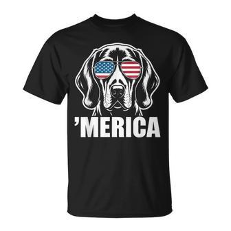 Patriotic Usa American Flag 4Th Of July Redbone Coonhound T-Shirt - Thegiftio UK