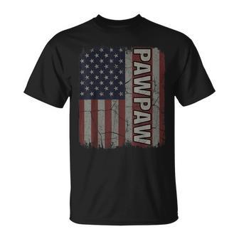 Pawpaw American Flag Vintage Father's Day 4Th Of July T-Shirt - Thegiftio UK