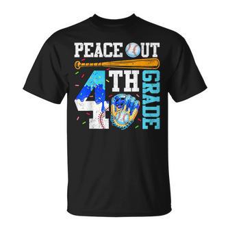 Peace Out 4 Grade Fourth Baseball Graduation Last Day Boy T-Shirt - Thegiftio UK