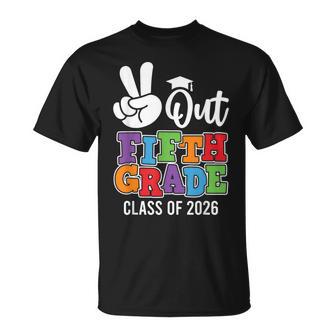 Peace Out 5Th Grade 2026 Fifth Grade Grad Elementary School T-Shirt | Mazezy