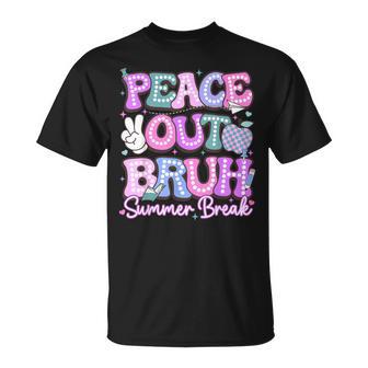 Peace Out Bruh Summer Break Last Day Of School Goodbye T-Shirt | Seseable UK