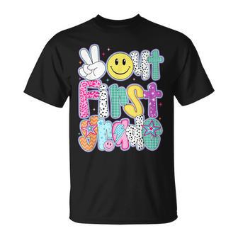 Peace Out First Grade Happy Last Day Of School Retro T-Shirt - Monsterry