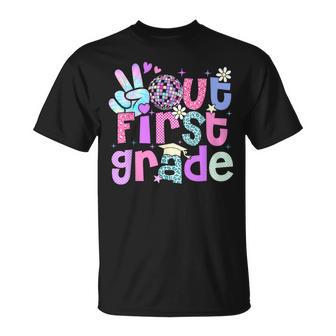 Peace Out First Grade Last Day Of 1St Grade Leopard T-Shirt - Monsterry