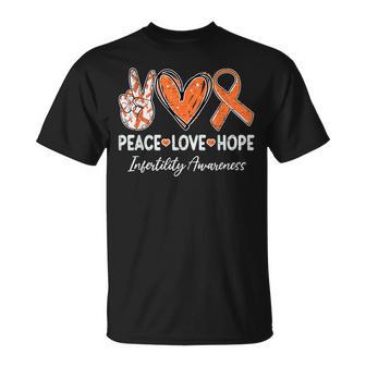 Peace Love Hope Infertility Awareness Transfer Day Ivf T-Shirt - Thegiftio UK
