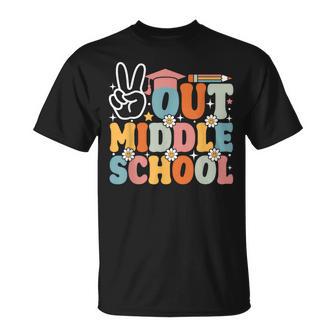 Peace Out Middle School Last Day Of School Graduation T-Shirt - Thegiftio UK