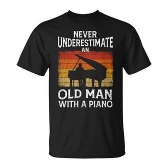 Pianist Never Underestimate An Old Man With A Piano T-Shirt | Seseable UK