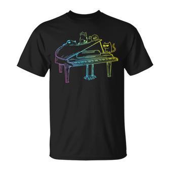 Piano Cats Piano Lover Piano Player Pianista Amante De Los Gatos Camiseta unisex - Regaloses