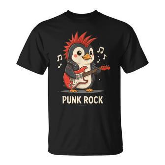 Pingouin Punk Rock Drôle Avec Guitare Et Phrase Humoristique T-Shirt - Cadeauxyz