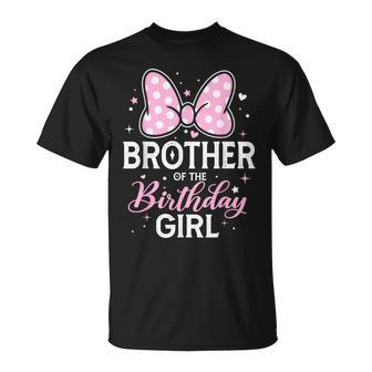 Pink Bow Family Matching Brother Of The Birthday Girl T-Shirt - Thegiftio UK