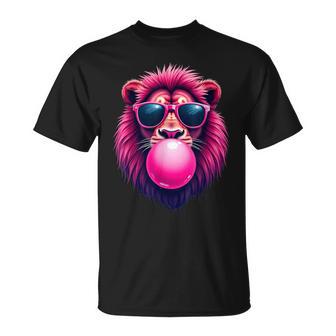 Pink Lion Blowing Bubble Gum T-Shirt - Thegiftio UK