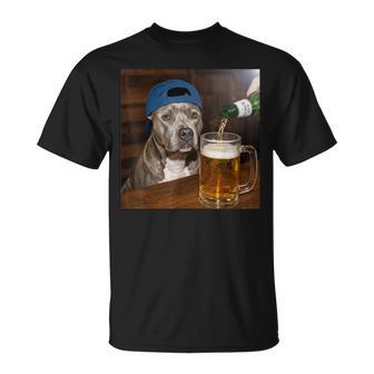 Pit Bull Drinking Beer Dog Meme T-Shirt | Mazezy
