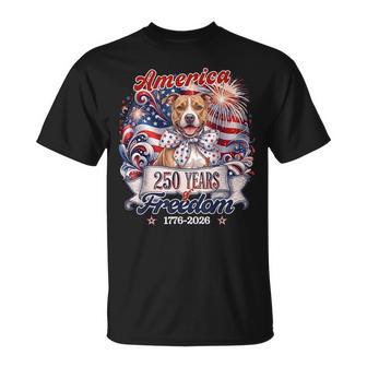 Pitbull Dog 250Th America Patriotic Usa 4Th Of July T-Shirt - Thegiftio UK
