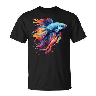 Poisson Combattantiamois Betta Coloré Pour Les Amateurs De Poissons T-Shirt - Cadeauxyz