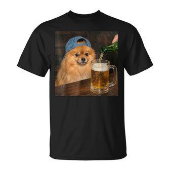 Pomerania Bebiendo Cerveza Divertido Pomerania Perro Meme Camiseta unisex - Regaloses