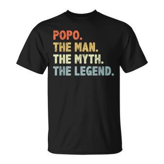 Popo The Man Myth Legend Father’S Day For Popo T-Shirt - Thegiftio UK