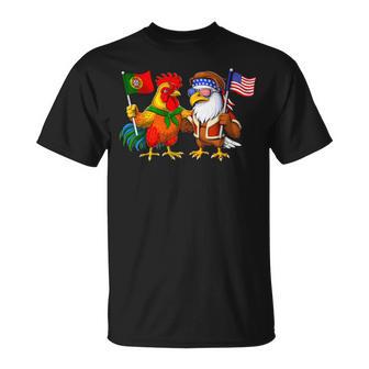 Portugal Usa Flag Portuguese Heritage American Roots T-Shirt - Monsterry