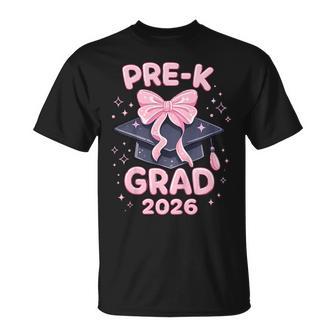 Pre-K Graduation 2026 Pink Bow Preschool Grad 2026 Girls T-Shirt - Thegiftio UK