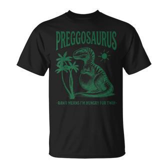 Preggosaurus Rawr Means I'm Hungry For Two Pregnancy T-Shirt - Thegiftio