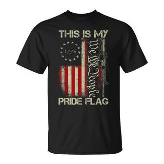 This Is My Pride Flag Usa Patriotic Gun American Flag T-Shirt - Thegiftio UK
