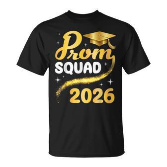 Prom Squad 2026 Senior Graduation Class Of School Gold Cap T-Shirt - Thegiftio