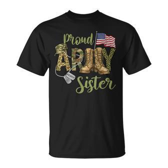 Proud Army Sister Military Sister Veterans Day Memorial Day T-Shirt - Monsterry