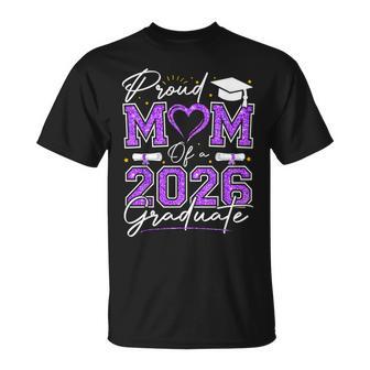 Proud Mom Of A 2026 Graduate Senior 2026 Purple Gold Vibes T-Shirt - Thegiftio